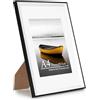 Baoee Cornice portafoto A4 (21 x 29,7 cm), colore bianco e nero, con passepartout da 15,2 x 20,3 cm, con vetro acrilico, formato A4, cornice per poster, cornice per certificati, montaggio a parete