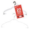 MAWA Grucce Appendiabiti Light 50%, Set di 20 Grucce Salvaspazio e Antiscivolo, Ideali per Camicie e Bluse, Gancio Girevole 360°, Rivestimento Antiscivolo, 42 cm, Bianco