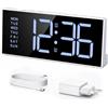 LATEC Sveglia Digitale da Comodino a Corrente 7 Pollici con Doppia Alarms, 5 Livelli di Luminosità, USB Charge, e 3 Modalità Sveglia per Camera da Letto