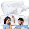 SAHEYER Cuscino Cervicale per Dormire in Memory Foam Doppia Altezza, Bianco | 2 in 1 Cuscino Ergonomico per Supporto al Collo, per ogni Posizione del Sonno, Federa Sfoderabile e Lavabile, 59x43x15/12cm
