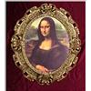 Lnxp Leonardo da Vinci 46B - Quadro da parete con cornice barocca, 45 x 38 cm, ovale, stampa artistica, retro repro anticato, per casa, ufficio, pratica, caffetteria (oro)