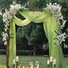 YNNHUDEEP Drappeggio Di Arco Di Nozze, Tessuto In Tulle 3mx160cm, Verde Organza | Tessuto Drappeggiato per Arco Nuziale, Tessuto di Tulle Chiffon, Adatto per Matrimoni, Cerimonie, Feste, Decorazioni Sceniche