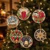 GSenhui 6 Pezzi Diamond Painting Pearl Art Decorazioni Natale in Legno DIY | Kit Pittura Diamante Adulti, 8cm Decorazioni Natalizie per Albero, Ornamenti Natalizi da Appendere per Albero di Natale
