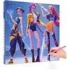 Ainvliya Demon Diamond Painting - Set per diamond painting per bambini, con cornice, kit fai da te completo con motivi cartoni animati, mosaico fai da te, decorazione da parete