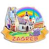 Quwsne Magnete da frigorifero Zagabria Croazia magnete da frigorifero souvenir da viaggio città regali turistici 3D classici punti di riferimento artigianali fatti a mano decorazione della casa -3961