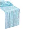 XFSRG Runner da Tavolo con Paillettes Tavolo Rettangolare da Tavola Table Runner Decorativo per Feste Matrimonio Compleanno Ricevimento Centrotavola Moderno 60x300cm (Blau)
