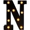 Fancysky Lettere LED Luminose 22 cm Nero, N | Atmosfera Romantica, Laurea e Festival, Feste ed Eventi, Lettere Luminose, Halloween Natale
