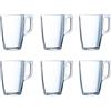 Luminarc - Set di 6 tazze da caffè in vetro, adatte per microonde 32 cl, nero