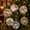 Generic Christmas Ornaments DIY Pearl Diamond Art Kit per Adulti | Decorazioni natalizie in legno: 6 pendenti rotondi con corda in canapa, cristalli in resina, penna e vassoio inclusi.