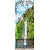 A.Monamour Adesivo Porta Autoadesiva Terrazza Vista Castello Con Cascata Bosco Di Montagna Vinile PVC Adesivi per Porte Interne 3D Pellicola Adesiva Poster Sticker Murale Parete Carta da Parati