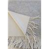 Alpenwolle, coperta in cashmere risvoltabile, argento/crema in confezione regalo in cartone, coperta di lana 135 x 185 cm