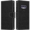 Shantime Custodia pelle effetto legno per Cubot KingKong 8 - Nero | 6.5 Custodia flip con chiusura magnetica, portacarte e guscio portafoglio a protezione totale