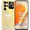 OUKITEL C68 Plus Smartphone 2026, 24GB+512GB/1TB Telefono Cellulare, Oro | 7.2 HD+ & 1.81 Rear Display Telefoni, 6000mAh Cellulare, 64MP Smartphone Android 15, NFC/Dual SIM/Face ID/Fingerprint/GPS