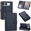 A-BEAUTY Custodia a libro per iPhone Duo, in pelle PU, blu | Lanyar - Custodia a portafoglio magnetica con blocco RFID, 3 scomparti per carte di credito, supporto