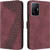 OKZone Cover per Xiaomi Mi 11T/Xiaomi Mi 11T Pro, Custodia in PU Pelle per Xiaomi Mi 11T/Xiaomi Mi 11T Pro, Custodia a Libro Folio Portafoglio con Chiusura Magnetica Wallet Case Flip Cover (Rosso)