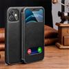 VIPAVA Custodia in pelle per iPhone 14, 13, 12 e 11 Pro Max, custodia di lusso con finestra, custodia a libro, nera, per iPhone 12 Mini
