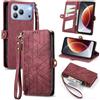 MOJIA Custodia Portafoglio per Ulefone Note 23 con Tasca Zip | Custodia in pelle premium con tasca con cerniera, porta carte e supporto, ideale per l'uso quotidiano.