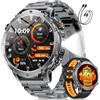 SUNKTA Smartwatch Uomo 1400 mAh grande batteria 1,7 HD Bluetooth chiamate Orologio intelligente per iOS Android 100+ modalità Sportive fitness,Monitoraggio della salute,sonno,contapassi,grigio Nero