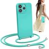 BEENTRYS Cover con Cordino per Xiaomi Redmi Note 14 4G Custodia,Silicone Liquido Cellulare Girocollo Sottile TPU Antiurto AntiGraffio Protettiva Custodia Regolabile Collana-Blu