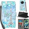 Haninsuze Cover per Xiaomi Redmi A3, Torre | Pelle PU Portafoglio, Porta Carte, Magnetica, Libro, Antiurto Custodia