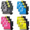 PerfectPrint - Cartuccia di ricambio compatibile per Brother MFC-J220 MFC-J265W J410 DCP-J125 J315W J415W J515W LC-985 (nero/ciano/magenta/giallo, 12 pezzi)