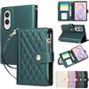 Vaitasy Custodia per Samsung Galaxy Z Fold8 Verde | Pelle PU Cerniera Custodia a Portafoglio per Galaxy Z Fold 8 Custodia con Magnetica Flip Stand Case Cover