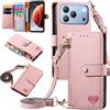 MOJIA Custodia Portafoglio Ulefone Note 23 con Tracolla | Design portafoglio in pelle con porta carte, tasca con cerniera, tracolla regolabile e protezione antiurto.