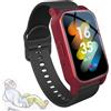 Weyot Bracciale SOS Anziani Salvavita, Bracciale Smartwatch, Orologio GPS per Seniori, Informazioni Vocali, Orologio Intelligente con Rilevamento Caduta Allarme SOS,Red
