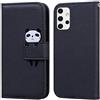Ailisi Cover per Galaxy A53 5G, Black Flip Cover Cartoon Cute Panda Custodia Protettiva Caso Libro in Pelle PU con Portafoglio, Funzione Supporto - Panda, Nero