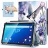 TiMOVO Custodia Universale per Tablet Android 10,1'' con Anello per Penna | Iris e Rondini, Tutti i Tablet Touchscreen da 9,6-11 Pollici, Cover Leggera e Pieghevole in Piedi, Cinghia a Mano