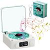 Gotrain Vinyl Player The Waves - Mini altoparlante portatile con 4 suoni della natura, altoparlante portatile a onde con luce RGB (bianco)