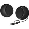 Cyber Acoustics Altoparlanti USB 2.0 (CA-2110USB) - Design rotondo moderno, suono stereo chiaro, Plug and Play per PC, Mac e laptop, altoparlanti desktop salvaspazio per musica, video o podcast