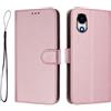 A-BEAUTY Custodia per Honor Choice T10 4G, in pelle PU, rosa | Lanyar - Custodia a portafoglio magnetica con blocco RFID, 3 scomparti per carte di credito, supporto