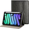 ProCase Cover in Pelle per iPad Mini A17 Pro 2024 / Mini 6 Gen 8,3 Pollici 2021, Custodia Protettiva con Portapenne in Pelle PU con Supporto per iPad Mini 7/6 -Nero
