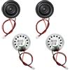QUARKZMAN 4 Pc Altoparlanti Piccoli Da 8 Ohm 0.5W Rotondo Altoparlante | Con Filo Terminale 100 Mm, Guscio Metallico, 27 Mm Diametro, Magnete Piccolo, Per DVD EVD Mini Home
