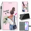 KENHONER Custodia per Xiaomi Redmi 9A/9AT, ragazza | Portafoglio Pelle PU, Magnetica, Resistente Agli Urti, Scomparto Carte Credito, Pieghevole, Flip Libro, Motivo
