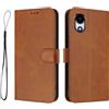A-BEAUTY Custodia per Honor Choice T10 4G, in pelle PU, marrone | Lanyar - Custodia a portafoglio magnetica con blocco RFID, 3 scomparti per carte di credito, supporto