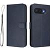 A-BEAUTY Custodia a libro per Google Pixel 9a, in pelle PU, blu | Lanyar - Custodia a portafoglio magnetica con blocco RFID, 3 scomparti per carte di credito, supporto