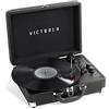 Victrola, Journey Plus, Giradischi Valigetta, Bluetooth, Design Elegante, Altoparlanti Stereo Integrati, Nero