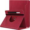 TiMOVO Custodia Girevole per Amazon Alexa Tablet 11 2026, Rosso Vintage | Per Nuovissimo Tablet Amazon Alexa, Supporto Girevole a 360 Gradi, Tasca per Penna