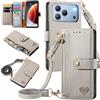MOJIA Custodia Portafoglio Ulefone Note 23 con Tracolla | Design portafoglio in pelle con porta carte, tasca con cerniera, tracolla regolabile e protezione antiurto.