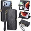 MOJIA Custodia Portafoglio per Ulefone Note 23 con Tasca Zip | Custodia in pelle premium con tasca con cerniera, porta carte e supporto, ideale per l'uso quotidiano.