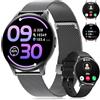 BENYAR SMART Smartwatch Donna 1.43 HD Schermo per iOS/Android, Nero opaco | Monitoraggio Ciclo, Salute 24/7, Chiamate Bluetooth, 100+ Sport, IP68 Impermeabile, 300mAh Autonomia 7 Giorni, 2 Cinturino