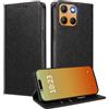 MOJIA Cover per Motorola Moto G15 / G15 Power, [Forte Chiusura Magnetica] Case Portafoglio in Pelle PU Premium, Custodia a Libro per Telefono con Porta Carte. Nero