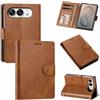 A-BEAUTY Custodia a libro per iPhone Duo, in pelle PU, marrone | Lanyar - Custodia a portafoglio magnetica con blocco RFID, 3 scomparti per carte di credito, supporto
