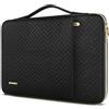 DOMISO Custodia PC Portatile Sleeve 14 Pollici, Impermeabile Laptop Borsa Porta PC Computer con Cerniera Oro Compatibile con 14 Pollici HP ASUS dell Huawei，Nero