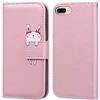Ailisi Cover per iPhone 7 Plus/8 Plus, Pink Flip Cover Cartoon Cute Rabbit Custodia Protettiva Caso Libro in Pelle PU con Portafoglio, Funzione Supporto, Chiusura Magnetica - Coniglio, Oro rosa