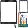 SRJTEK per iPad Mini 1 2 Touch Screen Digitizer Vetro di Ricambio per A1432, A1454, A1455, A1489, A1490 Touch Display Panel Kit Parti di Riparazione(Non LCD, con Pulsante Home) (Nero)
