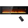 Camino Elettrico da Parete 1800W con Telecomando e Display LCD 152,4x15,8x45 cm Nero