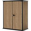 Armadio Porta Attrezzi da Esterno 140x73,6x170,4 cm Keter Signature Vertical Shed in Resina Effetto Legno Noce